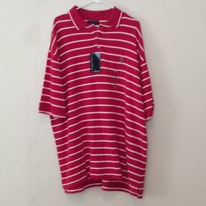 NWT Ivy Crew men’s red and white polo shirt